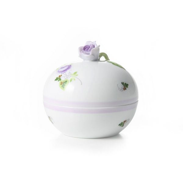ヘレンド ウィーンのバラ ライラック 06033-0-09 ラウンドボックス（ローズ）