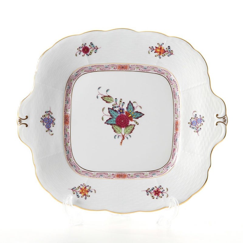 ヘレンド アポニーフラワー 00431-0-00 四角ケーキ皿 28×25cm