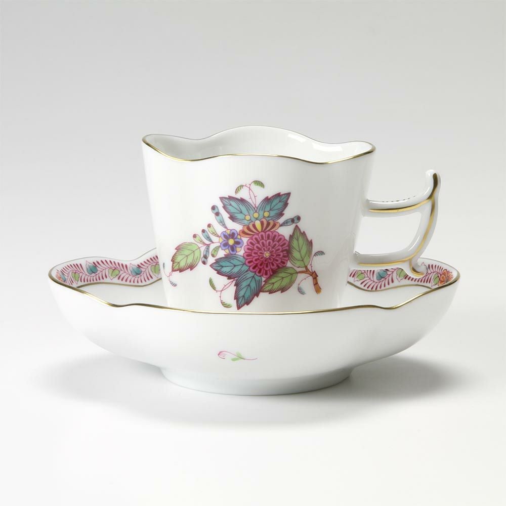 ヘレンド アポニーフラワー 04198-0-00 コーヒーカップ＆ソーサー（楕円） 100ml