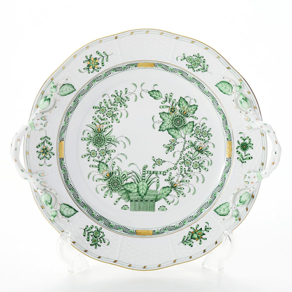 ヘレンド インドの華グリーン 00175-0-00 丸ケーキプレート 27.5cm