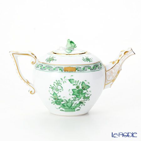 ヘレンド インドの華グリーン 00608-0-09 ティーポット ローズ 400ml