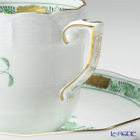 ヘレンド インドの華グリーン 00707-0-00／707 モカカップ＆ソーサー 150ml