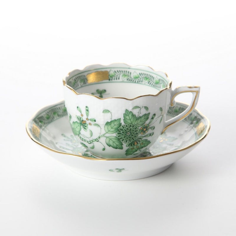 ヘレンド インドの華グリーン 00711-0-00 モカカップ＆ソーサー 100ml