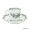 ヘレンド インドの華グリーン FV オクタゴナルカップ＆ソーサー 04304-0-00