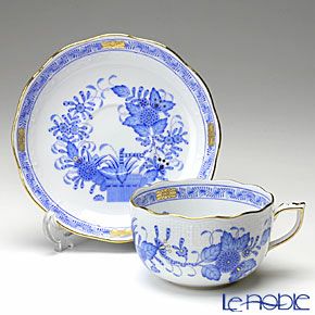 ヘレンド (HEREND) インドの華ブルー 00724-0-00／724 ティーカップ＆ソーサー 200ml