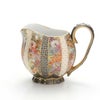 現代の京薩摩×アウガルテン磁器工房 クリーマー（S） 0.07L 菊詰 白・白金七宝紋 絵付：伝統工芸士 小野多美枝氏 -空女-