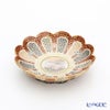 現代の京薩摩×アウガルテン磁器工房 小皿（豆皿） 9cm 山水（桜） 絵付：伝統工芸士 小野多美枝氏 -空女-