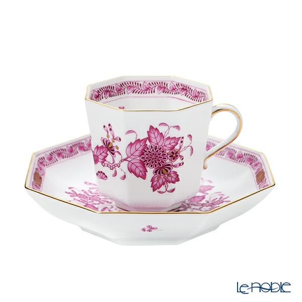 ヘレンド (HEREND) インドの華ピンク P オクタゴナルカップ＆ソーサー 04304-0-00