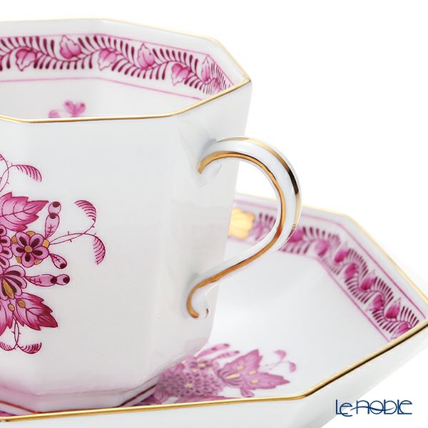 ヘレンド (HEREND) インドの華ピンク P オクタゴナルカップ＆ソーサー 04304-0-00