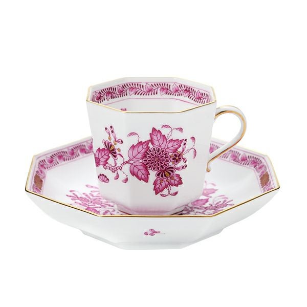 ヘレンド (HEREND) インドの華ピンク P オクタゴナルカップ＆ソーサー 04304-0-00