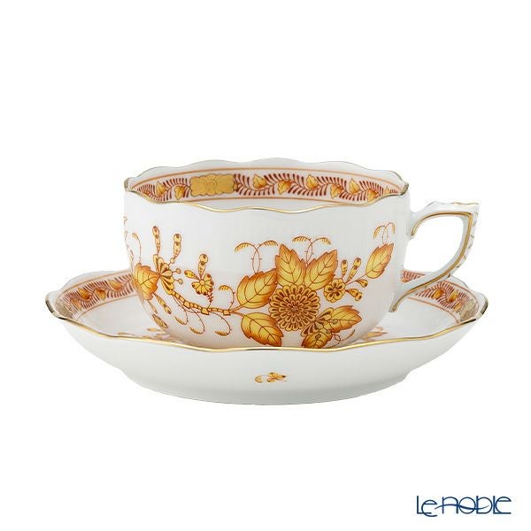 ヘレンド (HEREND) インドの華イエロー 00724-0-00／724 ティーカップ＆ソーサー 200ml