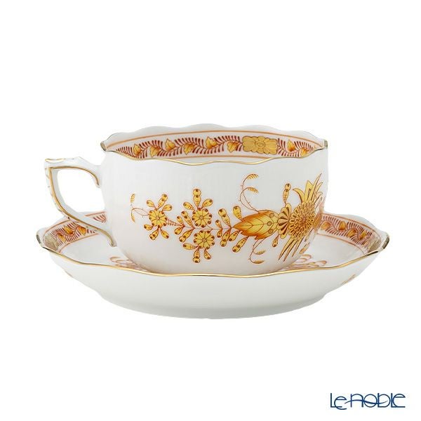 ヘレンド (HEREND) インドの華イエロー 00724-0-00／724 ティーカップ＆ソーサー 200ml