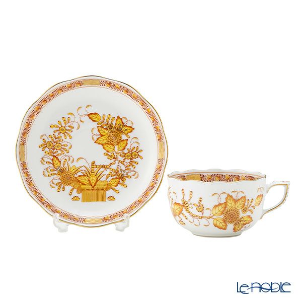 ヘレンド (HEREND) インドの華イエロー 00724-0-00／724 ティーカップ＆ソーサー 200ml
