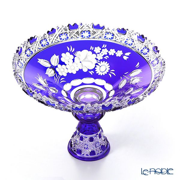 マイセン（Meissen） マイセンクリスタル MFO172／1055／26B 足つきボウル（ブルー） 26cm