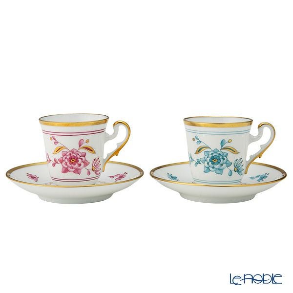 ジノリ1735／リチャード ジノリ（GINORI 1735／Richard Ginori） ヴェール ローザ デミタスカップ＆ソーサー 80ml ペア