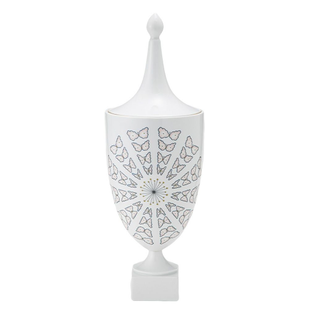 ジノリ1735／リチャード ジノリ（GINORI 1735／Richard Ginori）Bee White ビーホワイト 蓋付き壷 50cm（蓋金彩）ベース ウルナ型