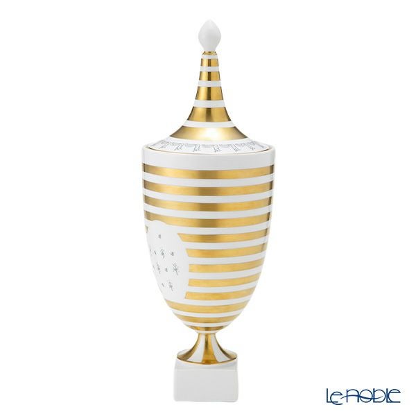 ジノリ1735／リチャード ジノリ（GINORI 1735／Richard Ginori）Bee White ビーホワイト 蓋付き壷 50cm ベース ウルナ型