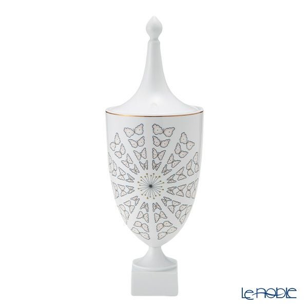 ジノリ1735／リチャード ジノリ（GINORI 1735／Richard Ginori）Bee White ビーホワイト 蓋付き壷 50cm（本体金彩）ベース ウルナ型