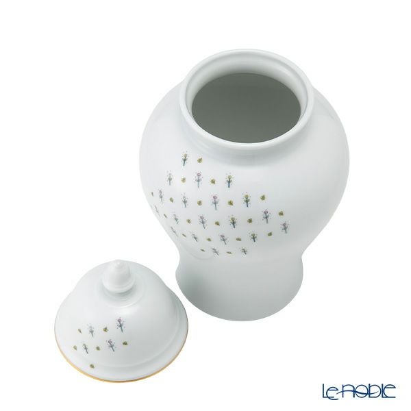 ジノリ1735／リチャード ジノリ（GINORI 1735／Richard Ginori）Bee White ビーホワイト 蓋付き壷 サニーフラワー 31cm A