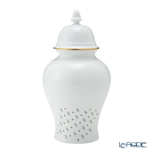 ジノリ1735／リチャード ジノリ（GINORI 1735／Richard Ginori）Bee White ビーホワイト 蓋付き壷 サニーフラワー 31cm C