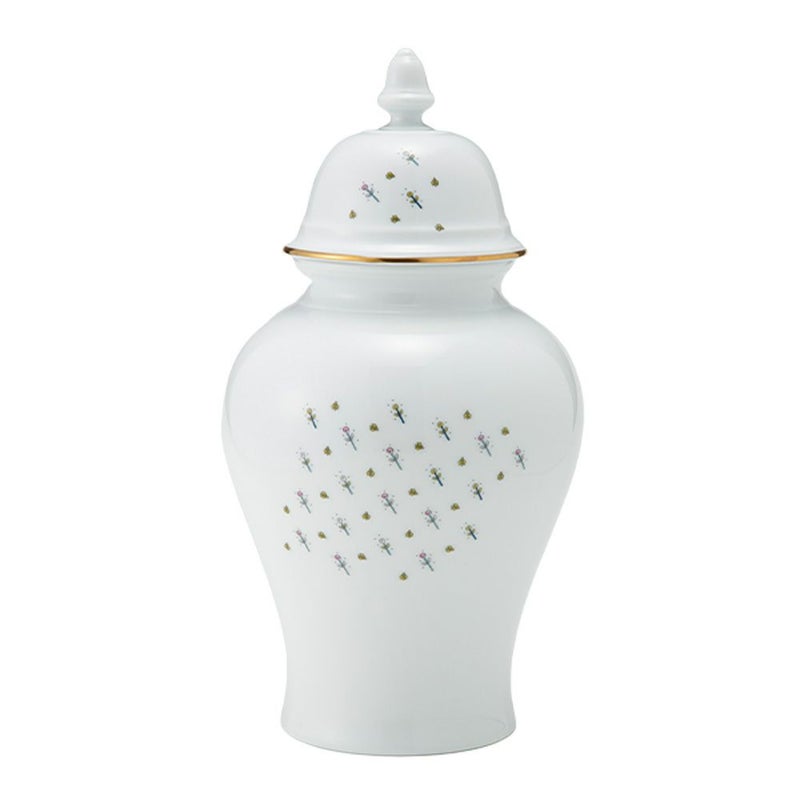 ジノリ1735／リチャード ジノリ（GINORI 1735／Richard Ginori）Bee White ビーホワイト 蓋付き壷 サニーフラワー 31cm C