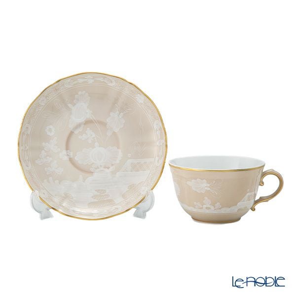 ジノリ1735／リチャード ジノリ（GINORI 1735／Richard Ginori） オリエンテイタリアーノ ティーカップ＆ソーサー メリンガ／ベージュ 240ml／15cm