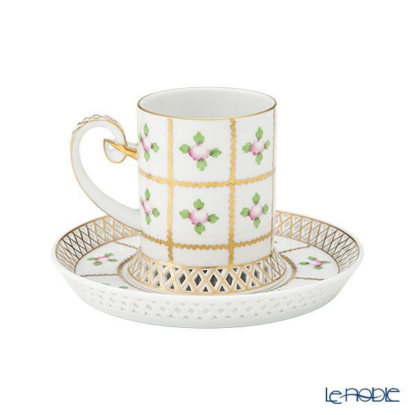 ヘレンド セーブル風の薔薇 SPRO カップ＆ソーサー 透かしレース（オープンワーク） 150ml 04754-0-00