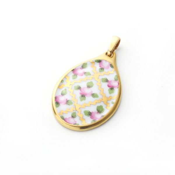 ヘレンド ペンダントトップ SPROG 08137-0-00 セーブル風の薔薇