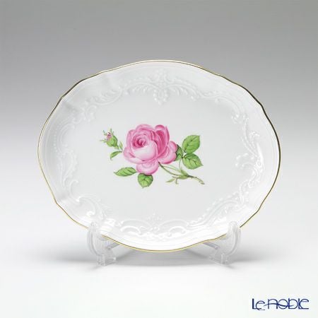 マイセン（Meissen） ピンクのバラ 020110／53608 オーバルトレイ 16cm