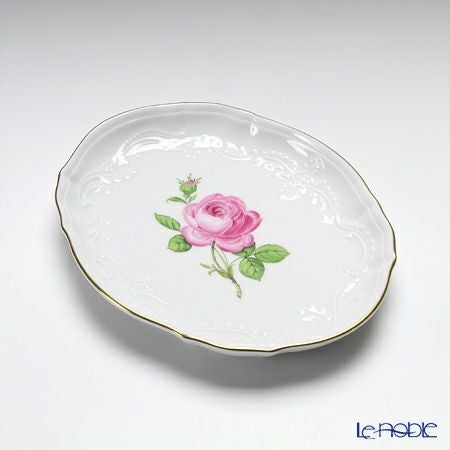 マイセン（Meissen） ピンクのバラ 020110／53608 オーバルトレイ 16cm