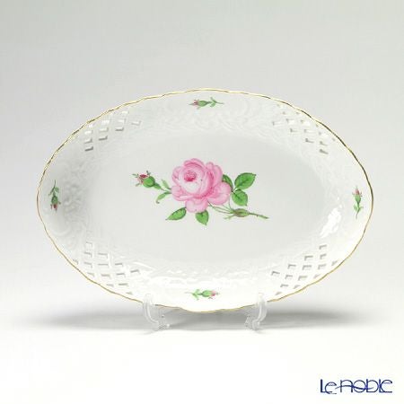 マイセン（Meissen） ピンクのバラ 020110／54907 レースボウル 楕円 25cm