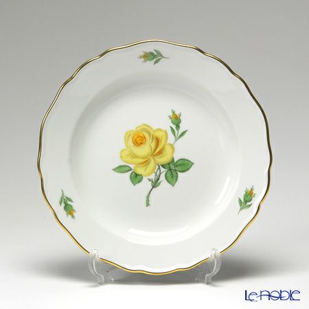 マイセン（Meissen） ピンクのバラ／忘れな草 プレート 20cm 020810
