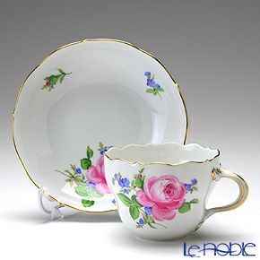 マイセン（Meissen） ピンクのバラ／忘れな草 020810／00582 コーヒーカップ＆ソーサー 200ml