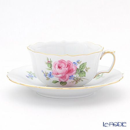 マイセン（Meissen） ピンクのバラ／忘れな草 020810／00633 ティーカップ＆ソーサー 150ml