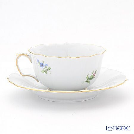 マイセン（Meissen） ピンクのバラ／忘れな草 020810／00633 ティーカップ＆ソーサー 150ml