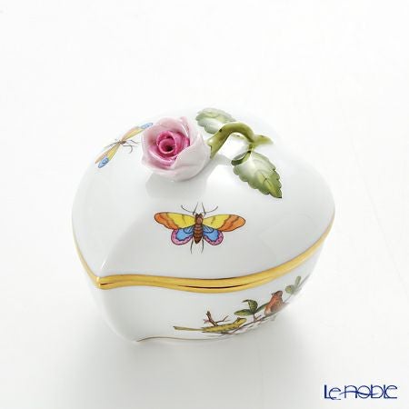 ヘレンド ロスチャイルドバード 06005-0-09 ハートボックス（ローズ）