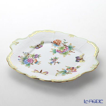 ヘレンド ヴィクトリア・ブーケ 00431-0-00 四角ケーキ皿 28×25cm