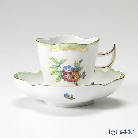 ヘレンド (HEREND) ヴィクトリア・ブーケ 04198-0-00 コーヒーカップ＆ソーサー（楕円） 100ml