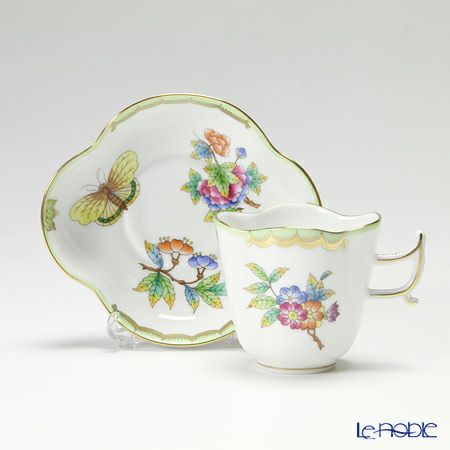 ヘレンド (HEREND) ヴィクトリア・ブーケ 04198-0-00 コーヒーカップ＆ソーサー（楕円） 100ml