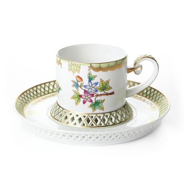 ヘレンド ヴィクトリア・ブーケ 04755-0-00 ティーカップ＆ソーサー 透かしレース
