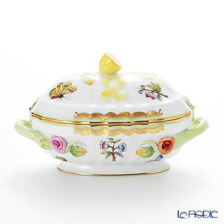 ヘレンド ヴィクトリア・ブーケ 06016-0-03 オーバルボックス（レモン）