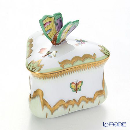 ヘレンド (HEREND) ヴィクトリア・ブーケ 06079-0-17 ボンボン入れトライアングルチョウ