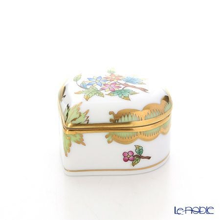 ￼ヘレンド　アポニーグリーン　ハートボックス ヘレンド (HEREND) アポニーグリーン 06112-0-00 ハートボックス 5cm