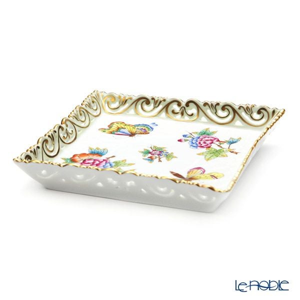 ヘレンド ヴィクトリア・ブーケ スクエアトレイ 15.5cm 07509-0-00