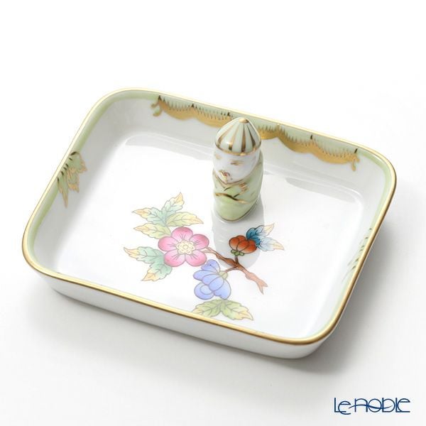 ヘレンド (HEREND) ヴィクトリア・ブーケ 07733-0-21 オブロングトレイ マンダリン 8cm