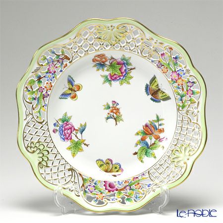 ヘレンド (HEREND) ヴィクトリア・ブーケ 08406-0-50 プレート（オープンワーク） 25.8cm