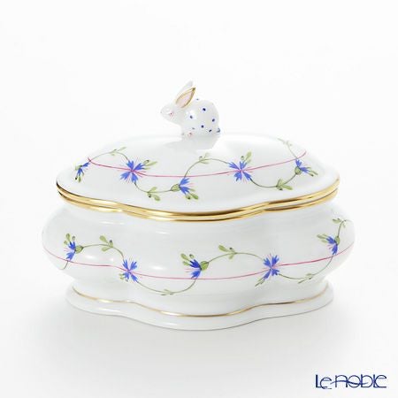 ヘレンド (HEREND) ブルーガーランド PBG 06058-0-25 ボンボン入れ（ラビット）