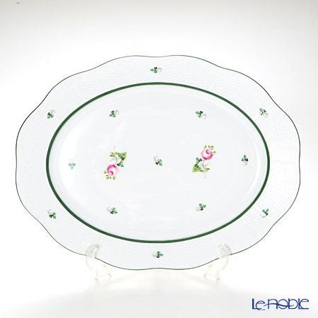 ヘレンド ウィーンのバラ 00101-0-00／101 オーバルプラター 40cm