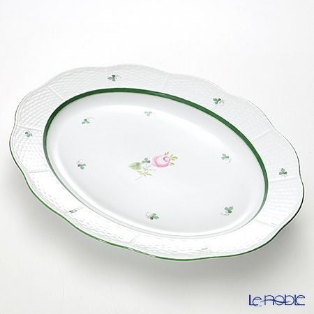 ヘレンド ウィーンのバラ 00102-0-00／102 オーバルプラター 36cm