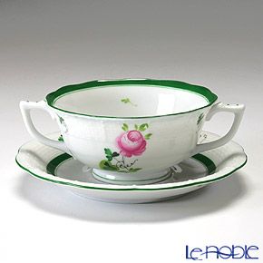 ヘレンド (HEREND) ウィーンのバラ 00751-0-00／751 クリームスープカップ＆ソーサー 240ml